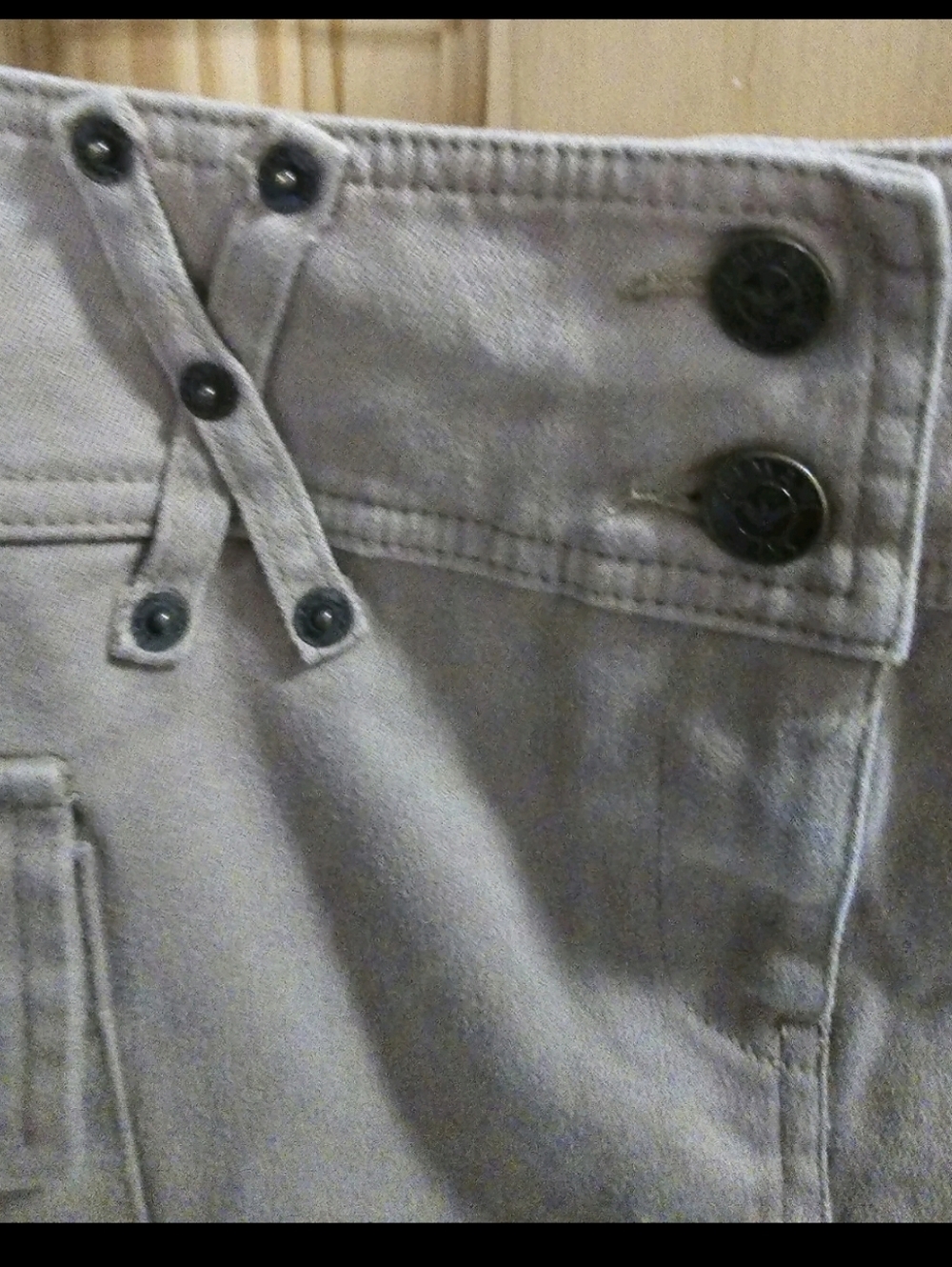 Armani Jeans Khaki Denim Mini‎ Skirt Comfort Fit Size 8 - Picture 7 of 13
